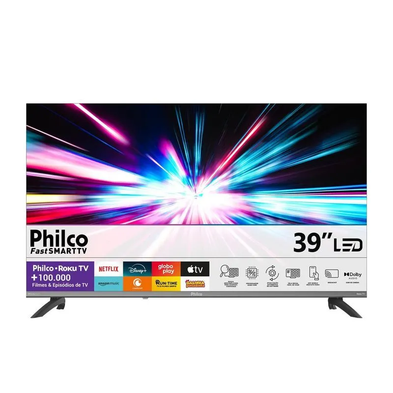 Smart TV 39" Philco Full HD Roku TV Dolby Audio P39CRA - Bivolt